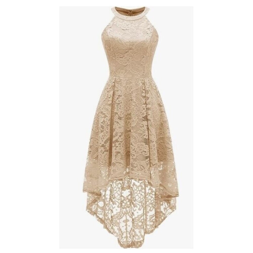 Dressystar Halter Dress Hi-Lo Floral Lace Cocktail Party NWT Womens Size 3XL